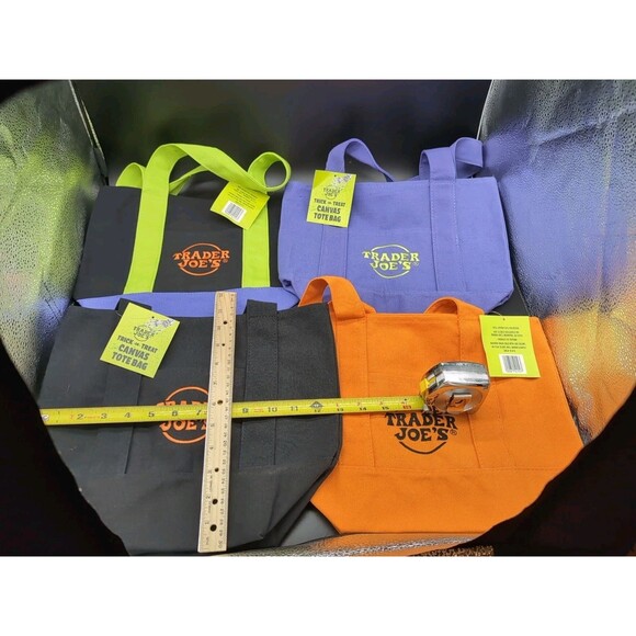 Trader Joe's Reusable Eco-Tote Bags Set of 4 (Limited Edition Halloween Colors) - Picture 3 of 3